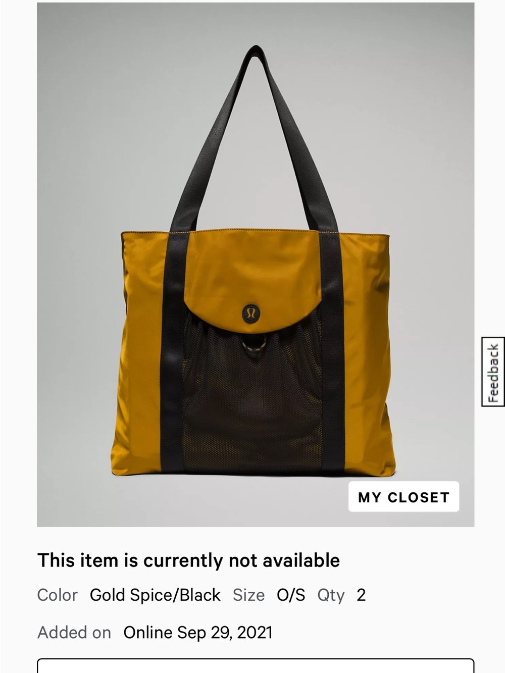 EUC Lululemon take it on tote